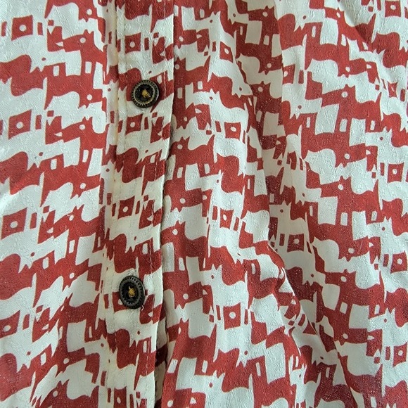 Anthropologie Maeve Avignon Abstract Scotty Dog Print Button Up Top Size Small - Picture 3 of 6